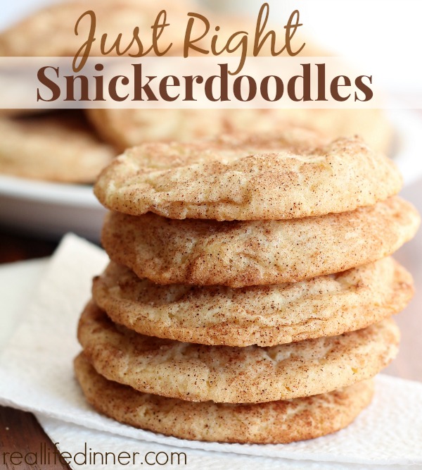 Just Right Snickerdoodles, Not to flat not to puffy.