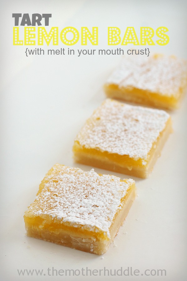 Tart Lemon Bars with melt in your mouth crust