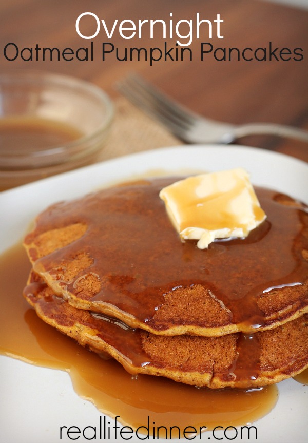 Overnight Oatmeal Pumpkin Pancakes. Healthy and deliciously fiilling