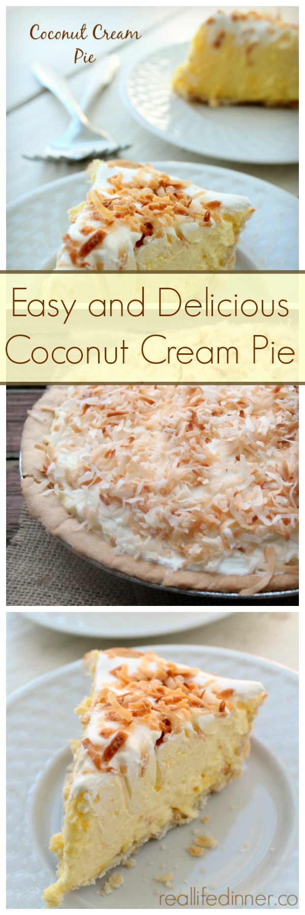 Coconut Cream Pie Recipe Collage 2