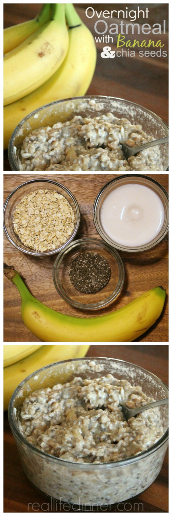Overnight Oatmeal with Bananas and Chia Seeds...No Cook Recipe Real