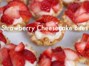 Amazing Strawberry Cheesecake Pastry Bites. Only four ingredients and Soooo Delicious! side bar-