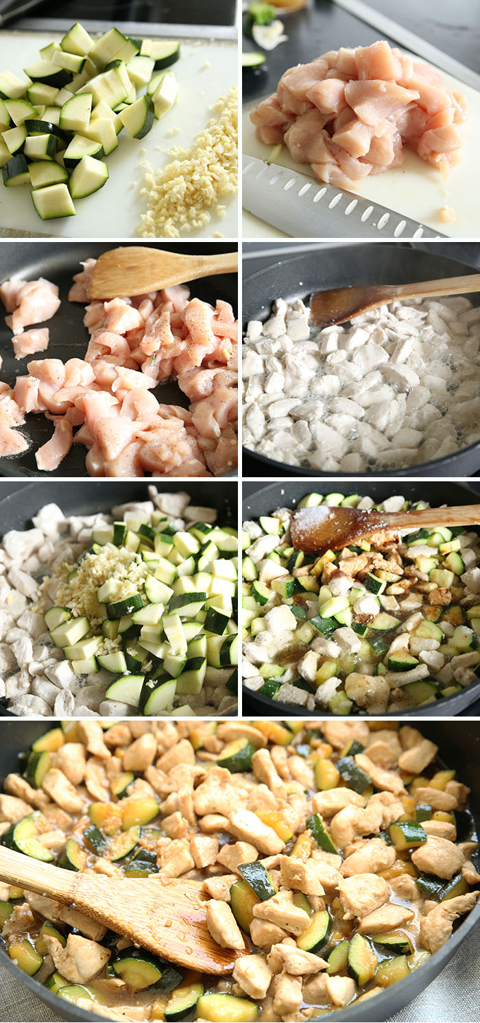 Step by step picture collage of how to make this dish