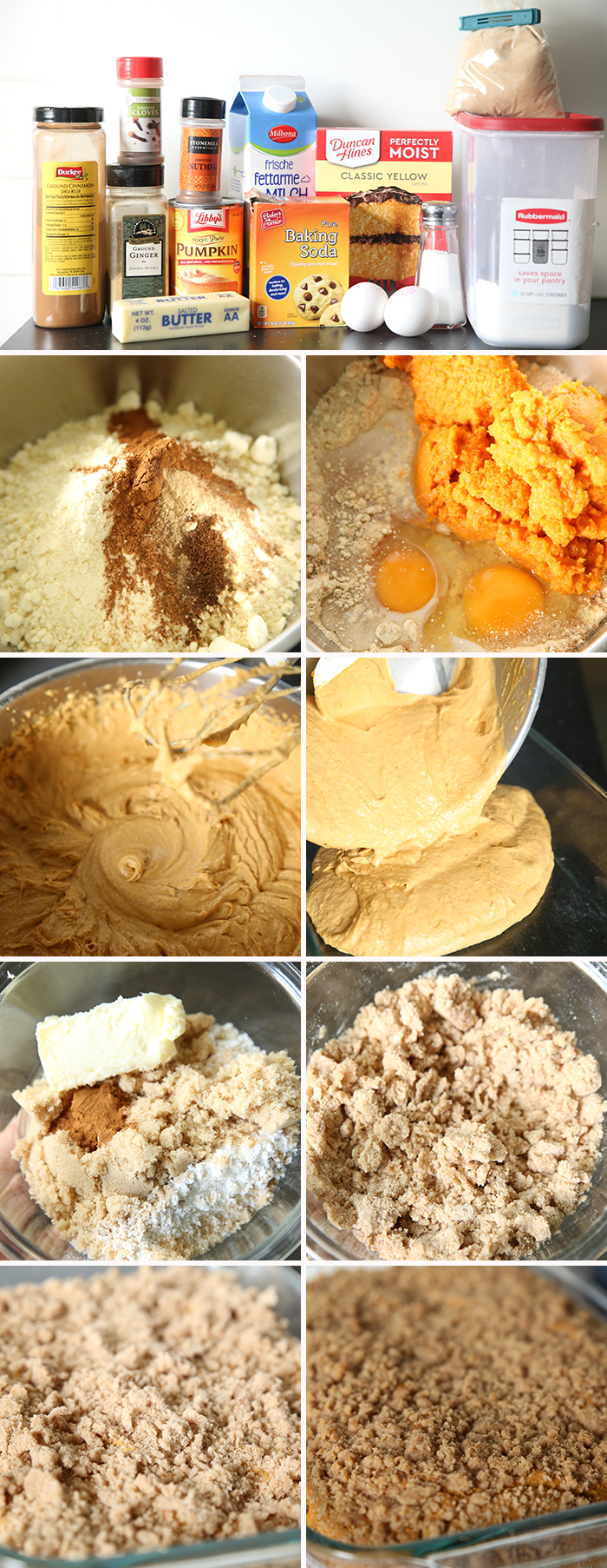 Step by step pictures for making Pumpkin Coffee Cake
