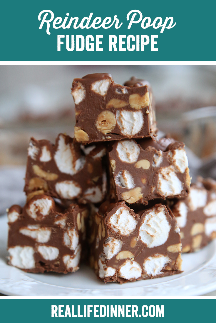 Pinterest picture of fudge recipe with title of text at the top.