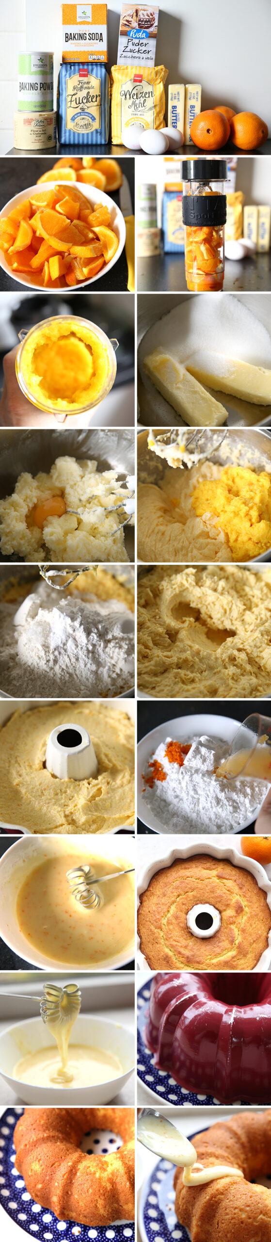 Step by step pictures for how to make Whole Orange Cake