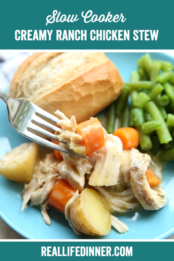 Slow Cooker Creamy Ranch Chicken Stew Real Life Dinner