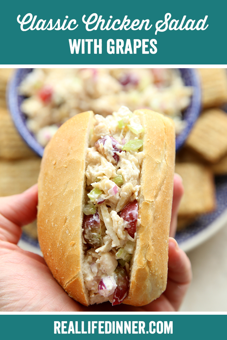 Pinterest picture of Classic Chicken Salad with Grapes.