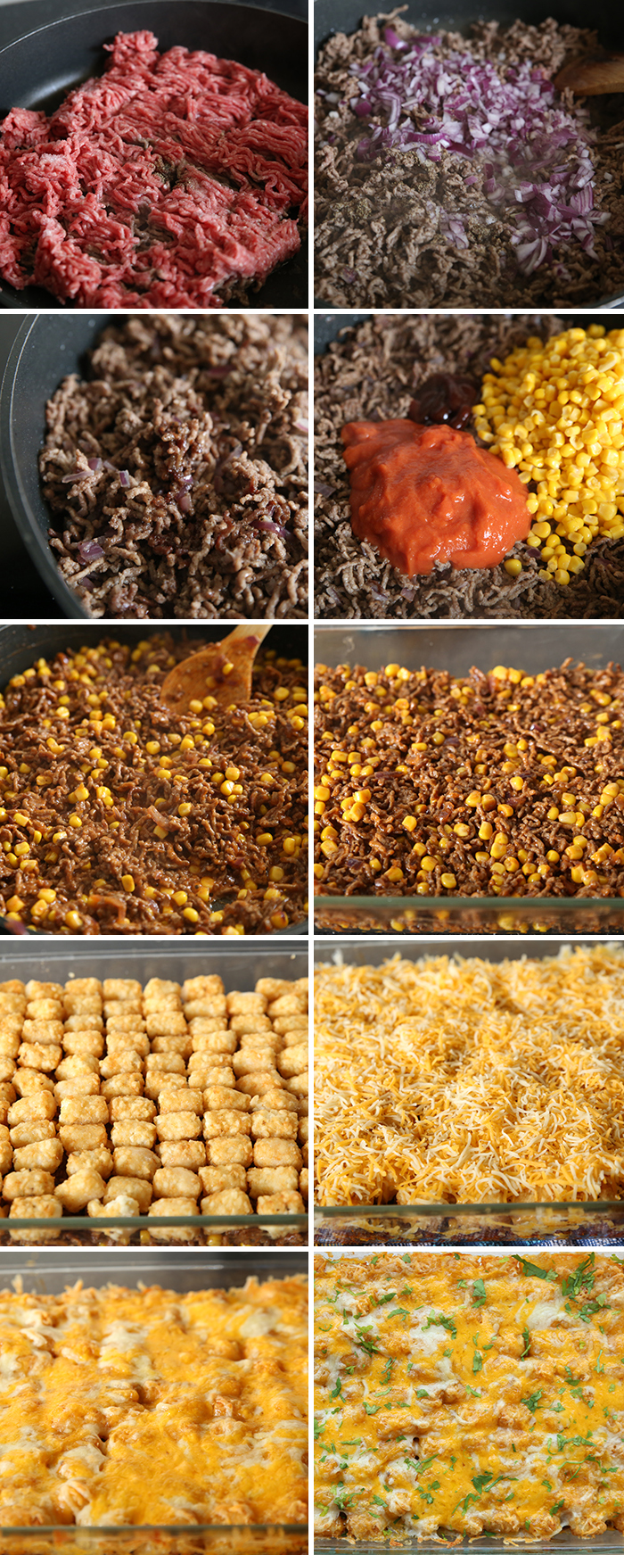 Step-by-step photos on how to make Cowboy Casserole.