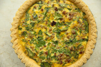 Sausage and Spinach Quiche.