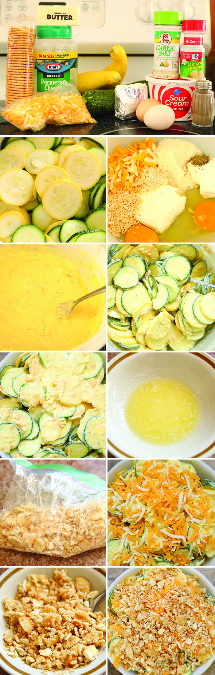 step by step photographs for how to make fabulous squash casserole
