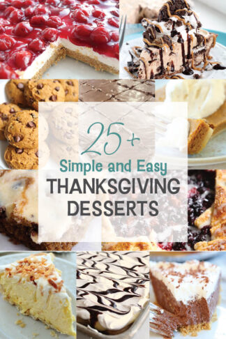 9-photo picture collage of cherry cheesecake, peanut butter Oreo pie, pumpkin chocolate chip cookies, Texas Sheet Cake, pumpkin slab pie, pumpkin chocolate chip cheesecake bar, berry galette, coconut cream pie, eclair dessert, and French silk pie. The title of the text is overlaid and centered on top of the photos.