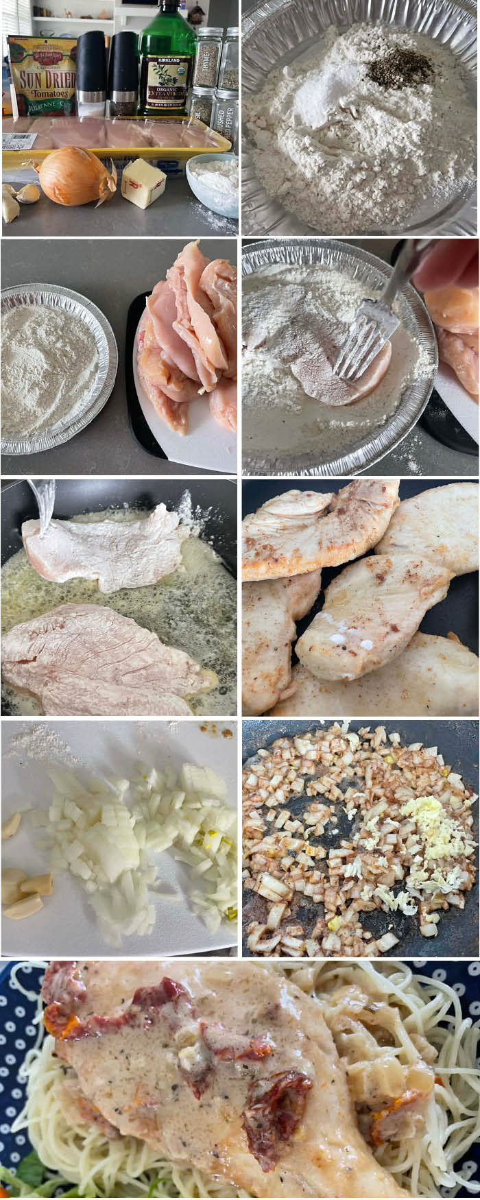 9-photo picture collage of step-by-step photos of how to make Marry Me Chicken.