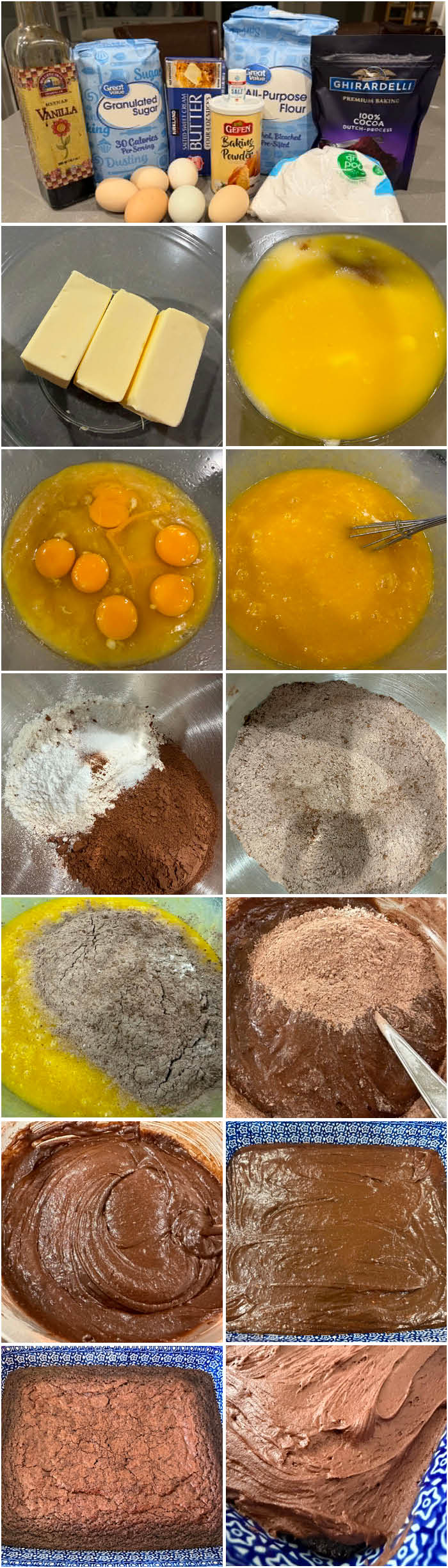 13-photo picture collage of step-by-step photos for how to make The Best Frosted Brownies.