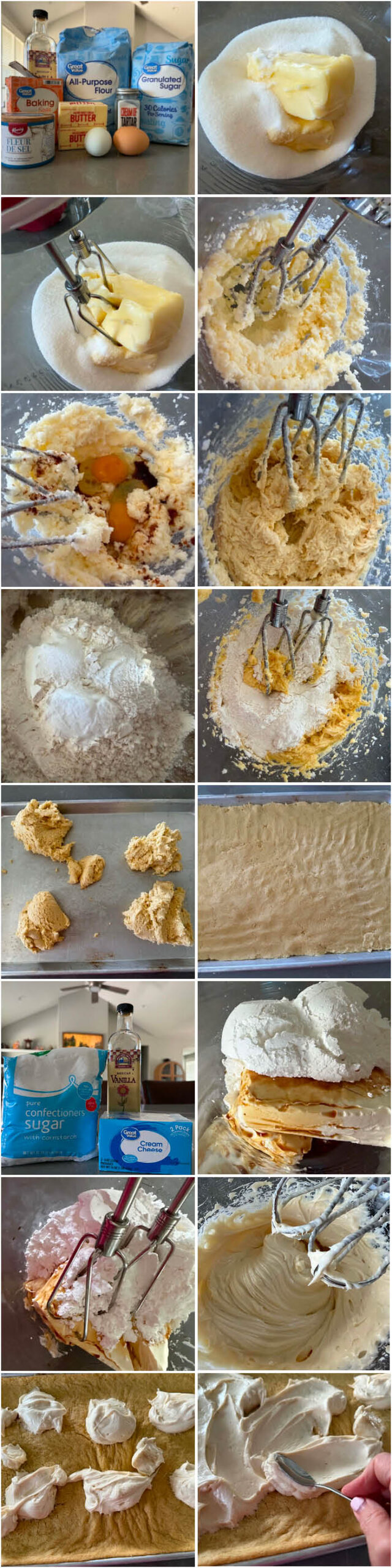 16-photo collage of step-by-step pictures of how to make Sheet Pan Fruit Pizza.